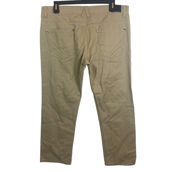Akademiks Rip Twill Jeans Mens 38x30 Camel AKA36JN37 Punk Ript‎ Jeenz Distressed - Picture 6 of 15